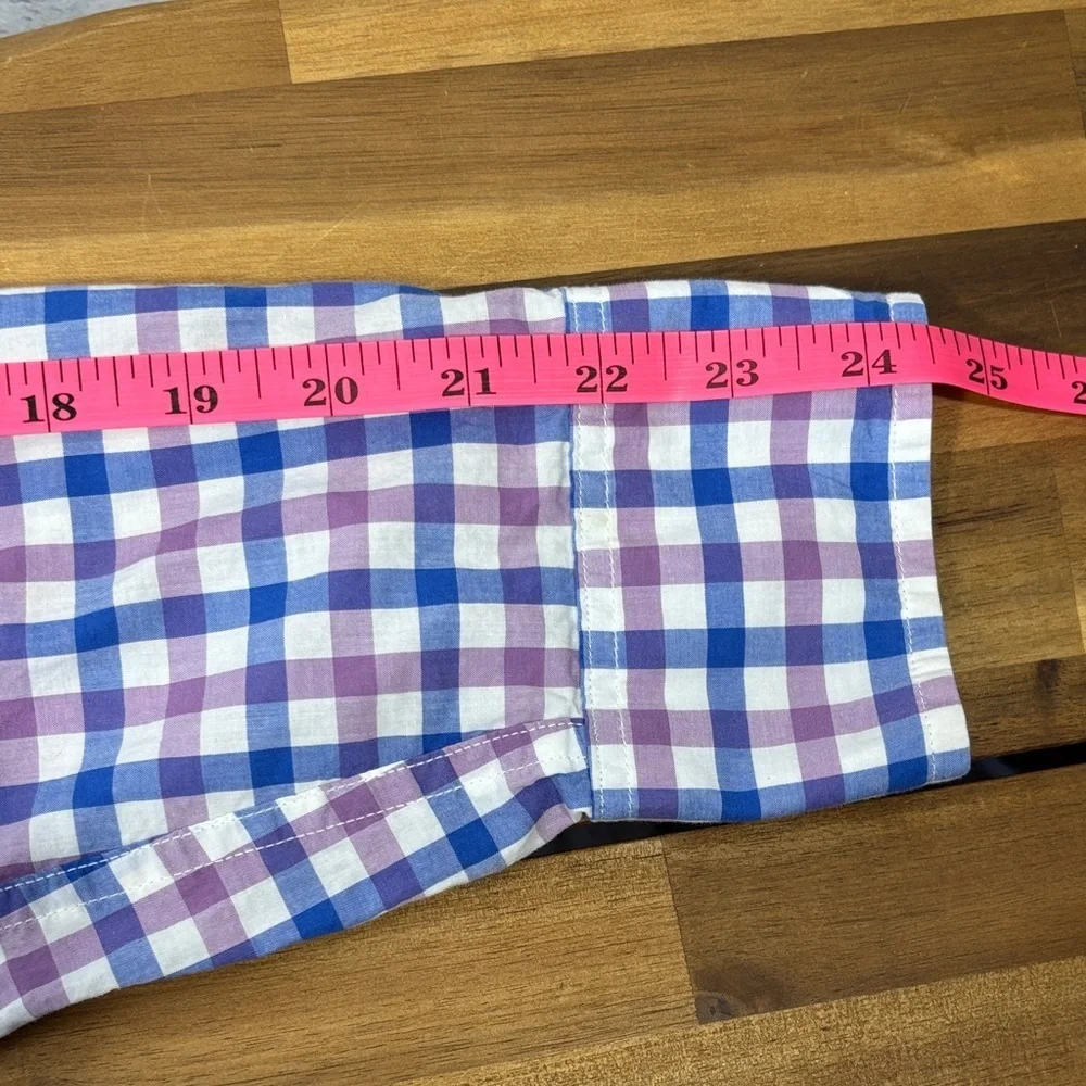 J. Crew Pink, Blue and White Plaid Button Down Shirt